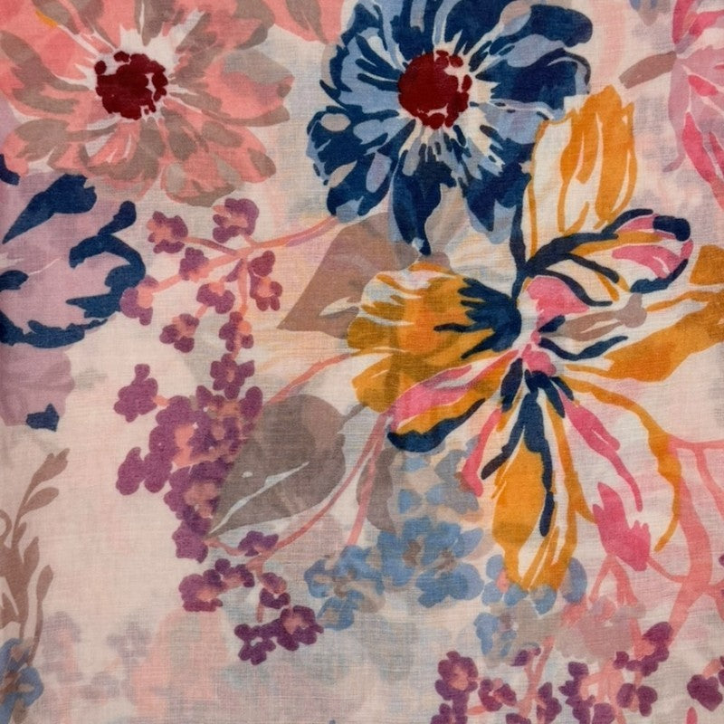Pink Soft Vintage Floral Print Scarf