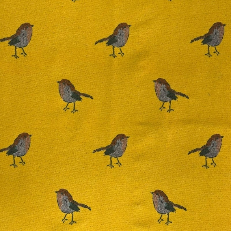 Mustard Robin Woven Print On Reversible Cashmeremix Scarf