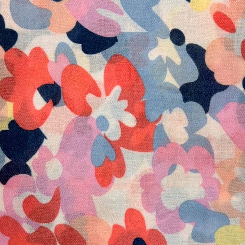 Abstract Floral Lightweight Scarf