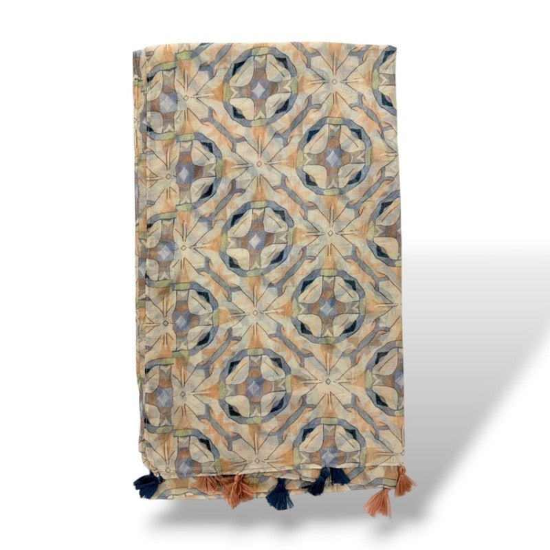 Geometric Tile Print Scarf