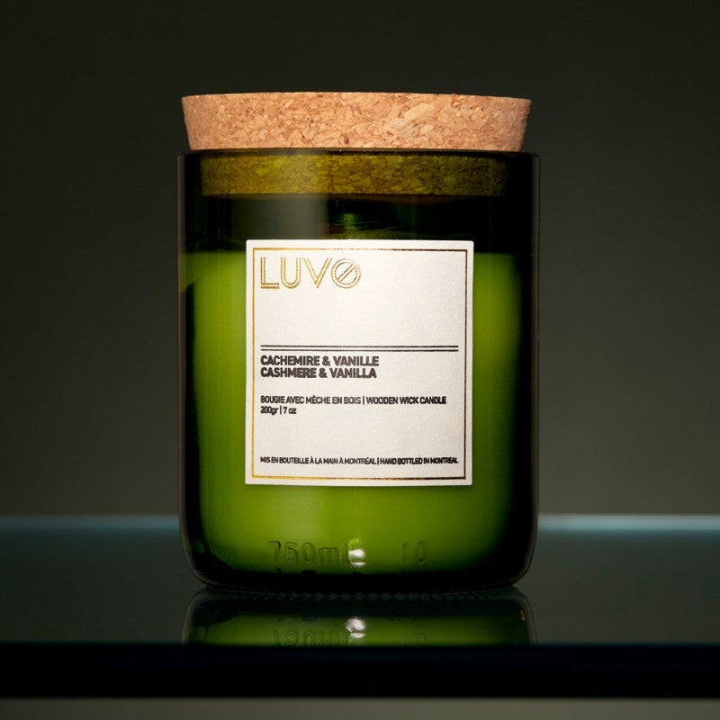 Cashmere &amp; Vanilla Wooden Wick Candle - 200g
