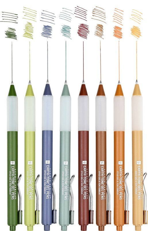 Earth-Tone Gel Pens, Set/8