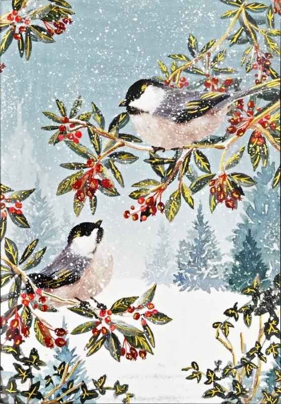 Chickadees in the Snow Holiday Cards, Box of 20
