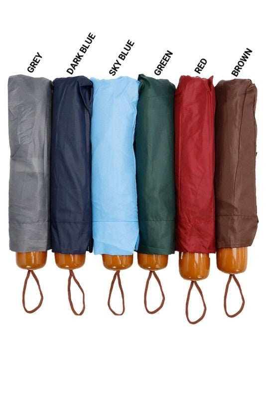 Solid 8-panel 3-fold Manual Compact Umbrella