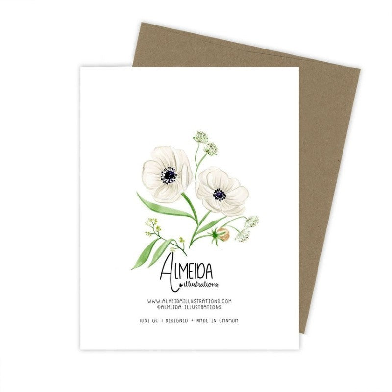 Just Married Flower Wedding Card