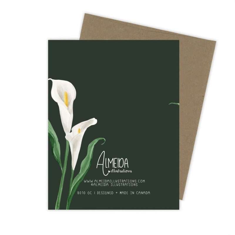 Cala Lily Condolence Sympathy Card