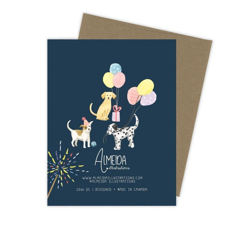 Dog Party Cake Birthday Card