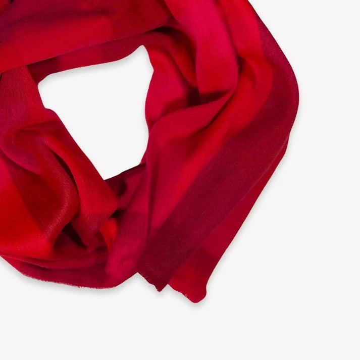Pokoloko Alpaca Seamless Check Scarf - Carmine Check