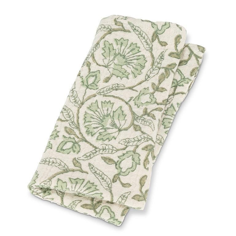 Green Floral Cotton Napkin
