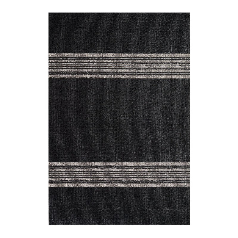 Chilewich Relay Stripe Shag Mat, Coal