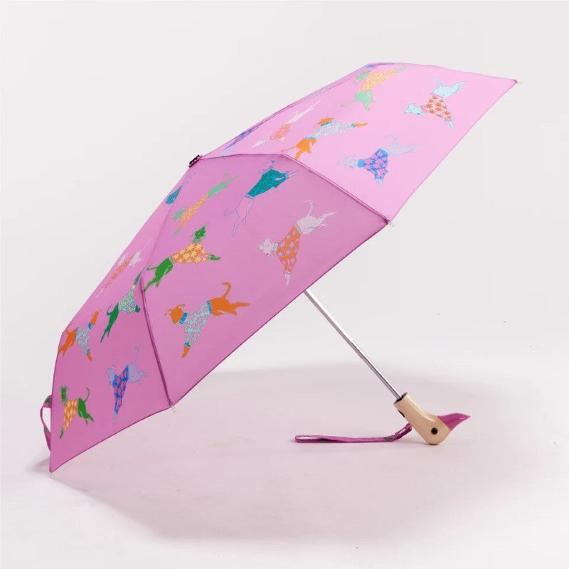 Dogs in Pink Compact Duckhead Umbrella