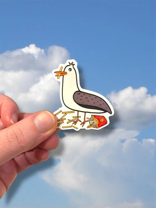 Gus The Gull With Fries Sticker