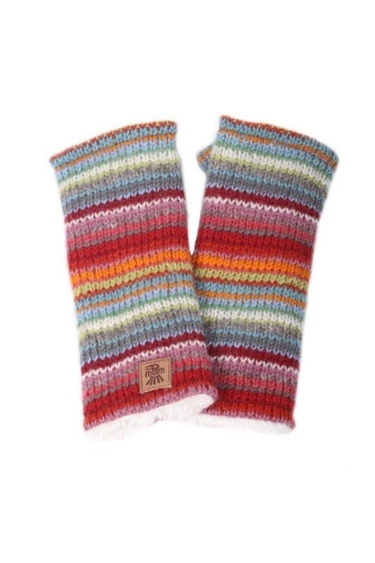 Seville Knit Sunset Stripe Fingerless Gloves