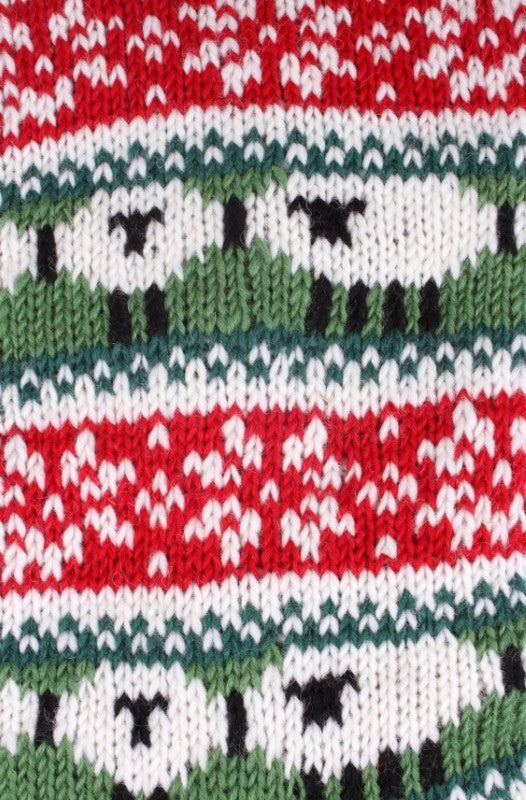 Sheep Stripe Fair Isle Knit Stocking
