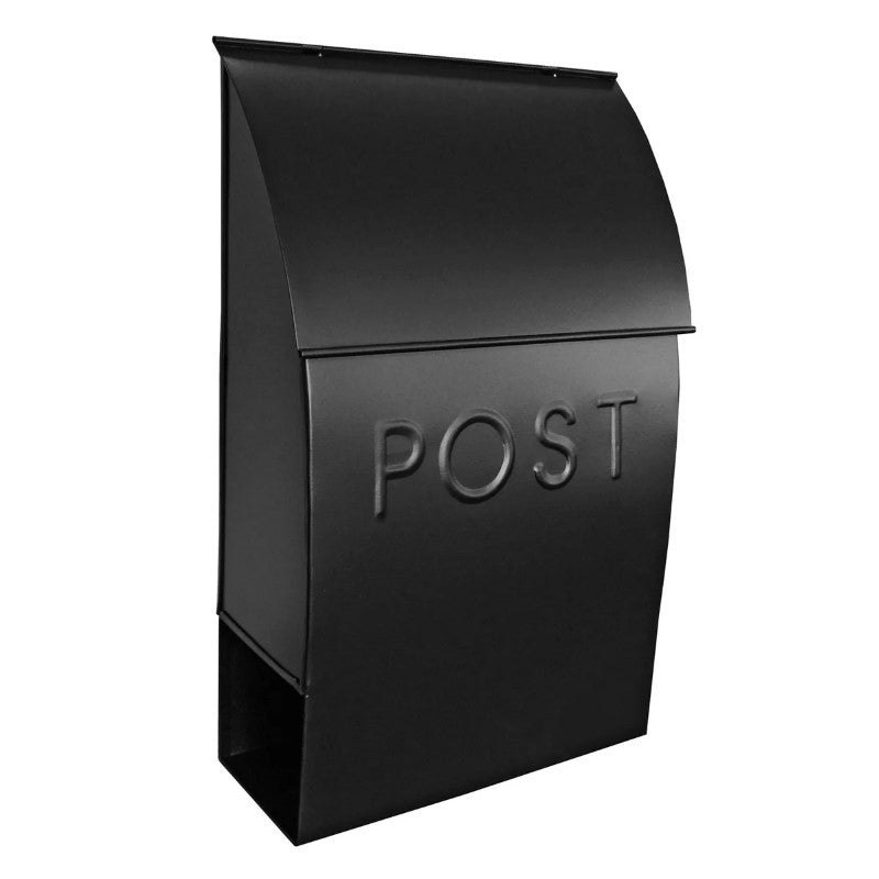 Black Milano Pointed 'POST' Mailbox