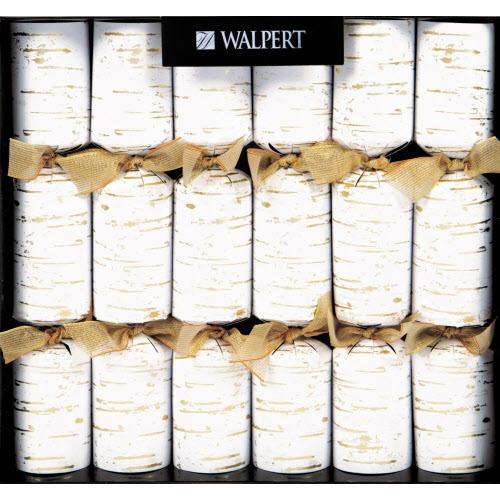 Walpert Gold Birch Christmas Crackers, Set of 6