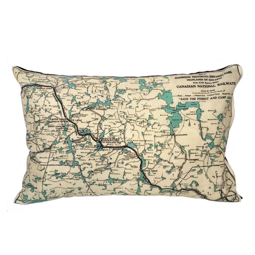 Algonquin Park Map Pillow