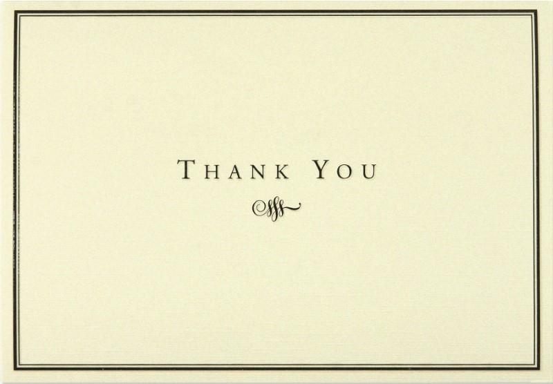 Black & Cream Thank You Cards, Box of 14