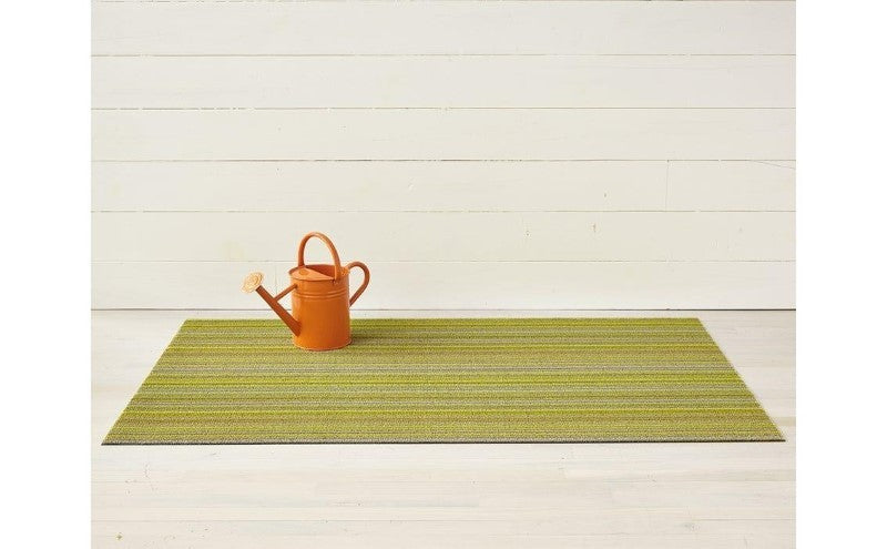 Chilewich Indoor/Outdoor Skinny Stripe Shag Mat, Citron