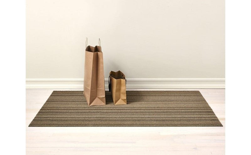 Chilewich Indoor/Outdoor Skinny Stripe Shag Mat, Mushroom