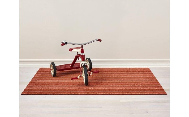 Chilewich Indoor/Outdoor Skinny Stripe Shag Mat, Orange