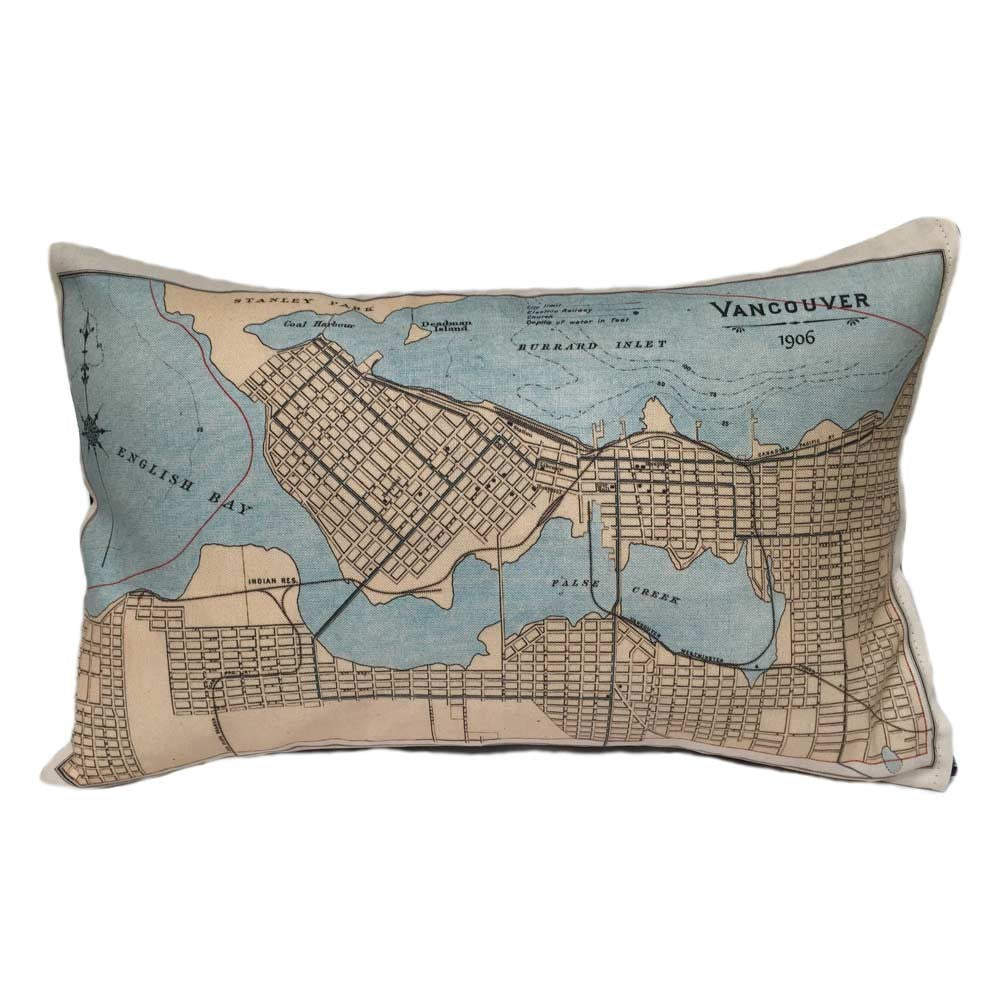 Vancouver Map Pillow