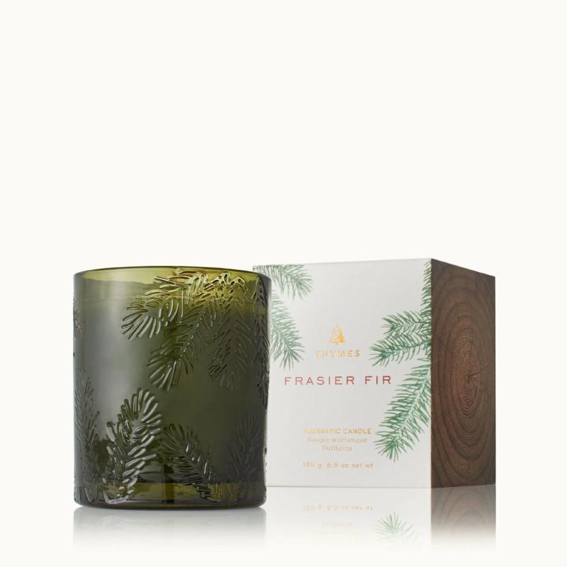 Thymes Frasier Fir Green Glass Candle, 6.5oz