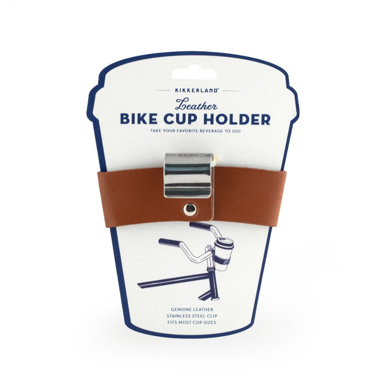 Kikkerland Leather Bike Cup Holder