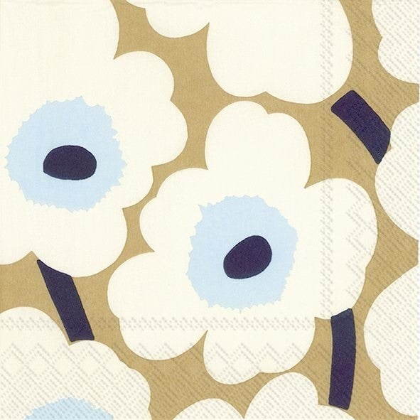 Unikko Cream Gold - Luncheon Paper Napkins - Pack/20