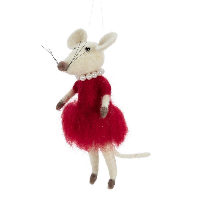 Red Dress Mouse Ornament