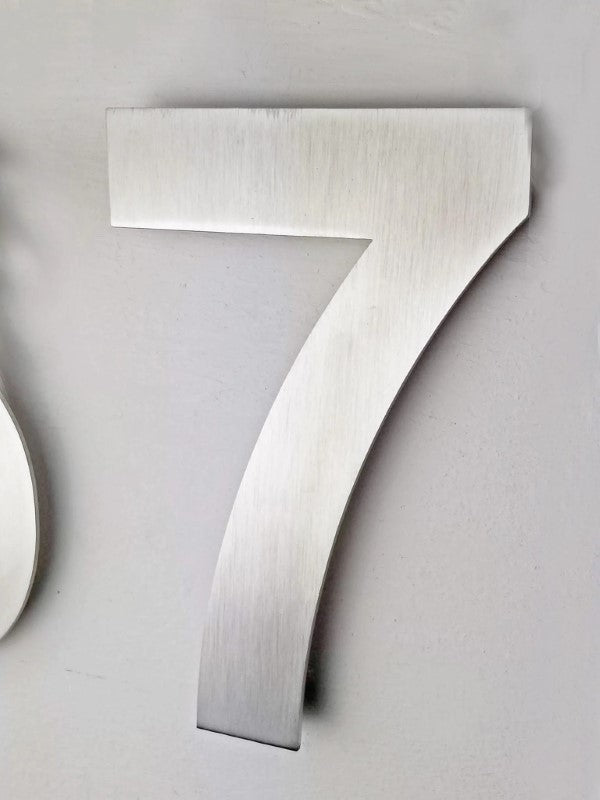 Stainless Steel Arial House Number 7