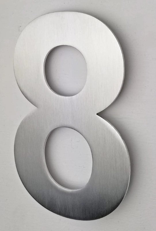Stainless Steel Arial House Number 8