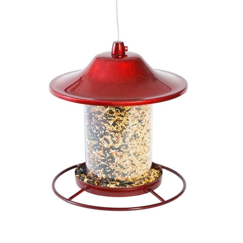 Red Panorama Hanging Bird Feeder