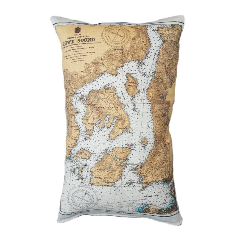Howe Sound Vintage Map Pillow