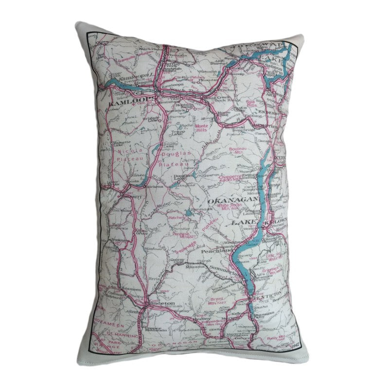 Okanagan Vintage Map Pillow