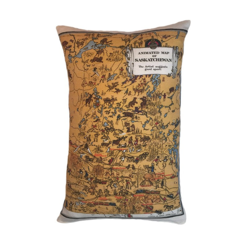 Saskatchewan Vintage Map Pillow