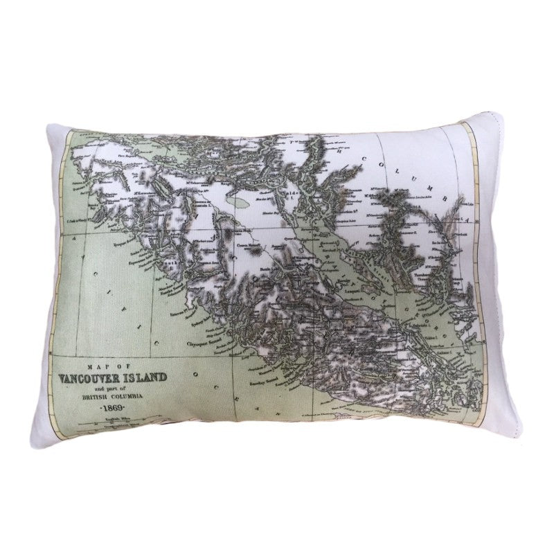Vancouver Island Vintage Map Pillow