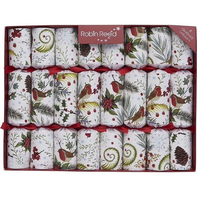 Robin Reed Festive Foliage Christmas Crackers, Set of 8