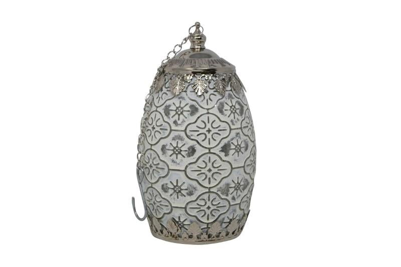 Moroccan White LED Lantern