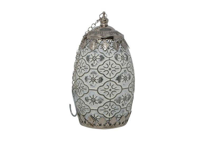 Moroccan White LED Lantern