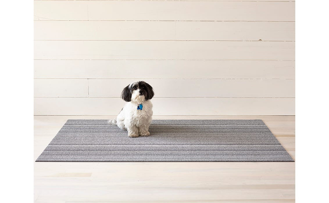 Chilewich Skinny Stripe Shag Mat, Shadow