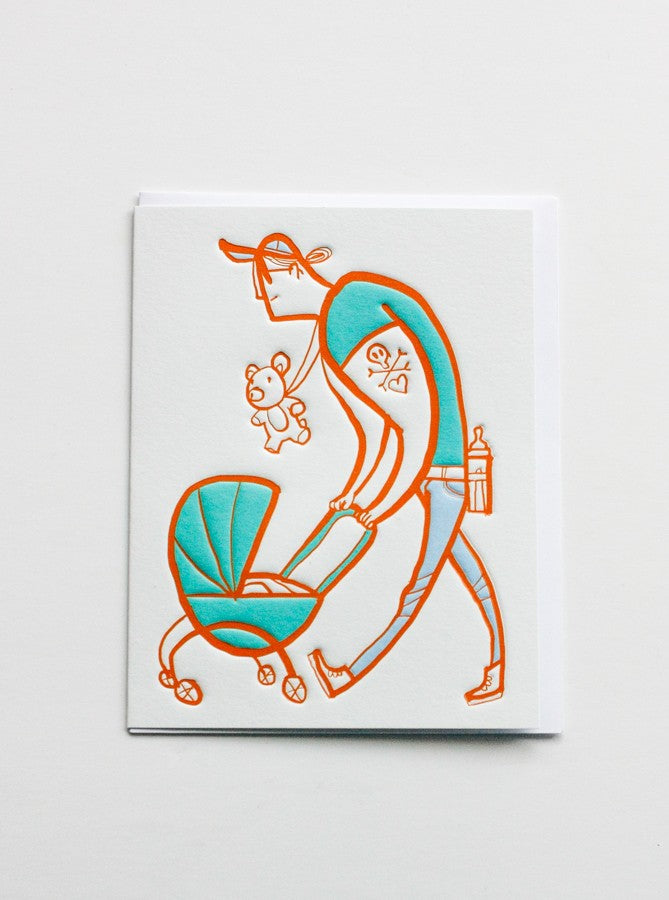 Stroller Dad Father's Day Card