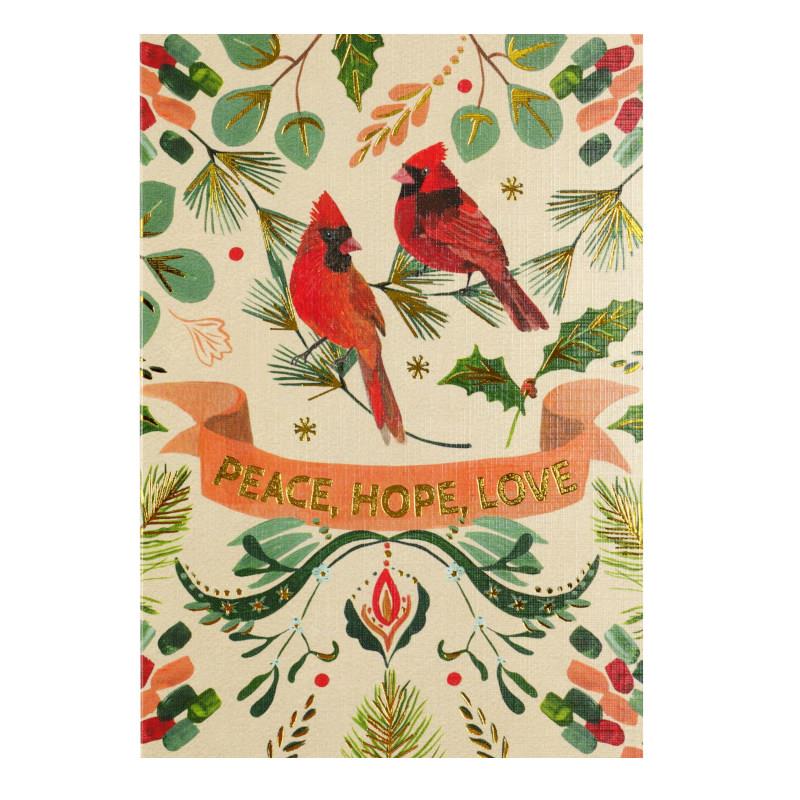 Festive Cardinals Greeting Cards, Box of 20