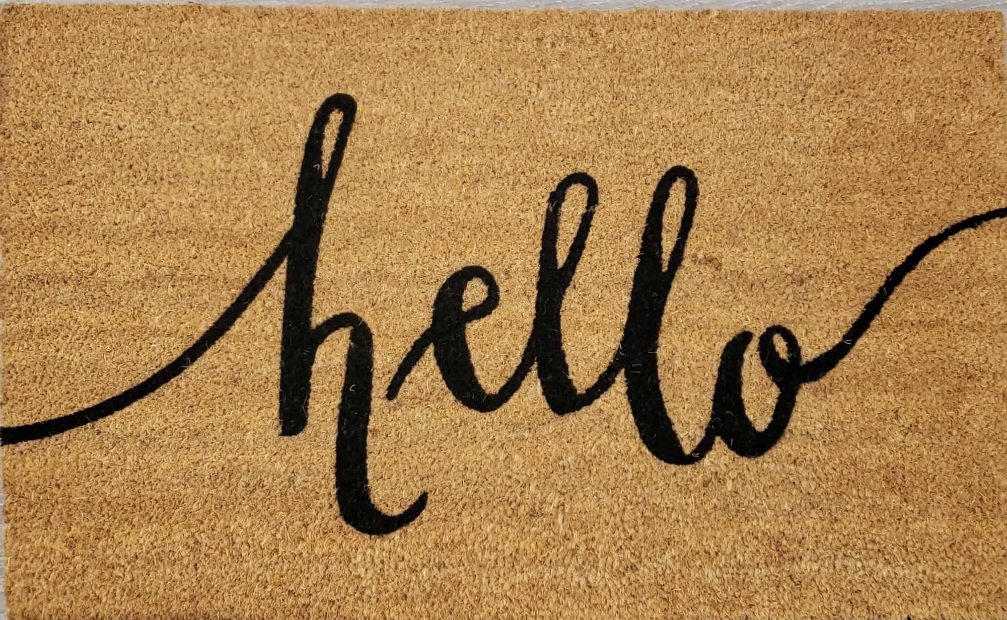 Cursive Hello Doormat