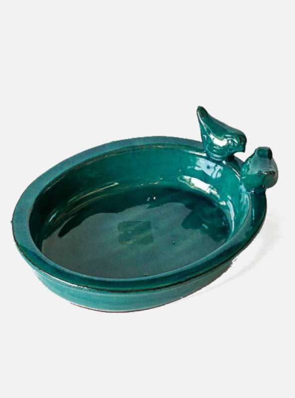 Oval Ceramic Bird Bath