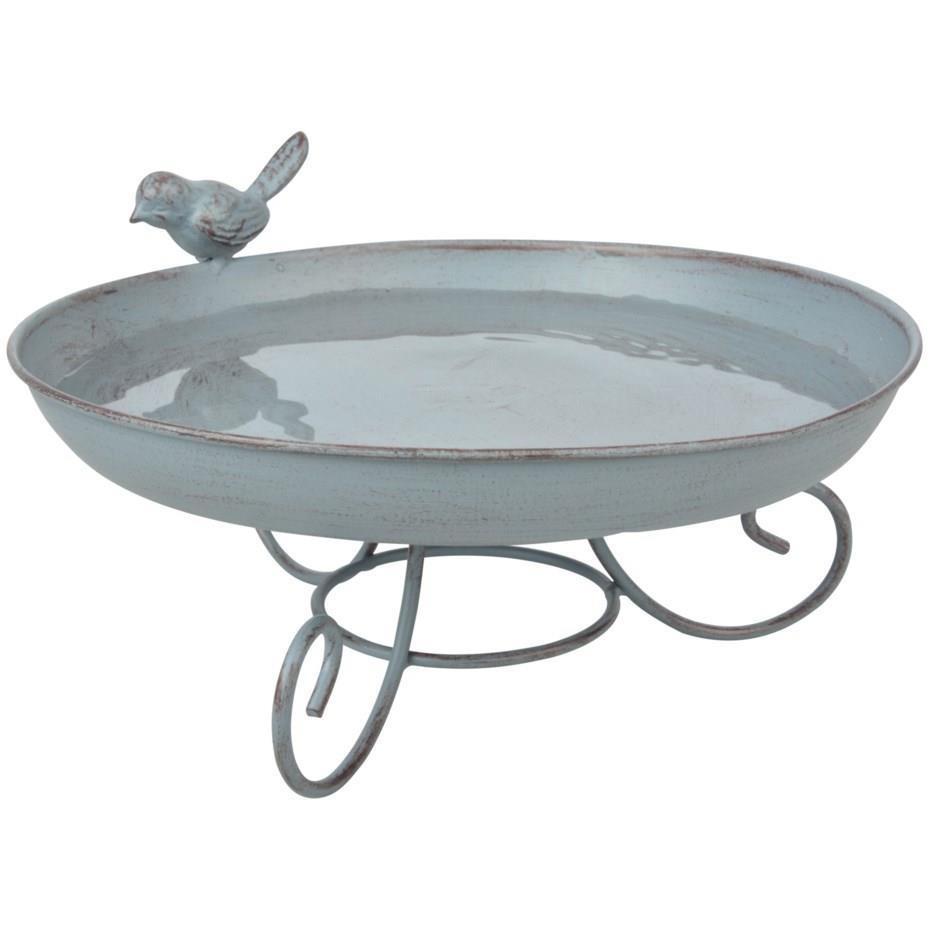 Grey Metal Bird Bath