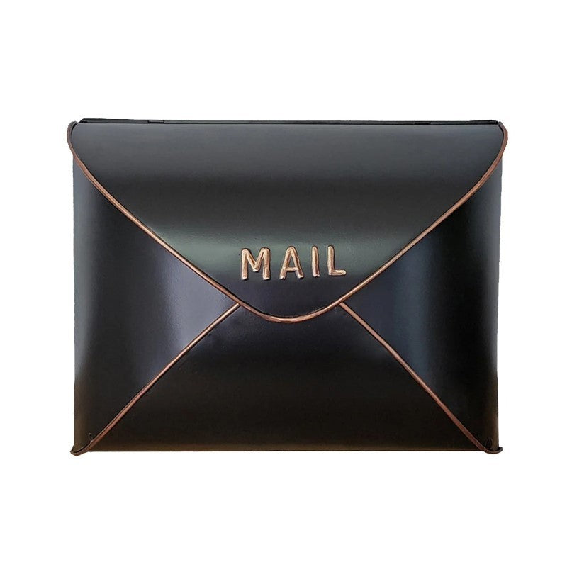 Black & Copper Envelope Pouch Mailbox