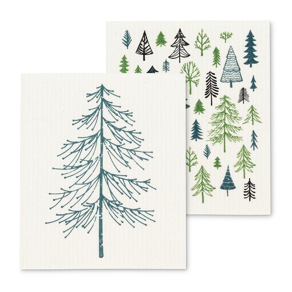 Trees Swedish Dishcloth, Set of 2