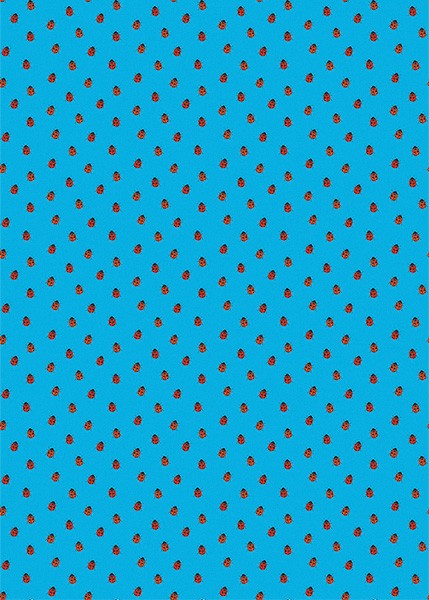 Blue Ladybugs Wrapping Paper, 3 Meters