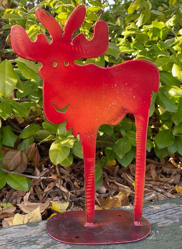 Red Moose Garden Statue, 10"H